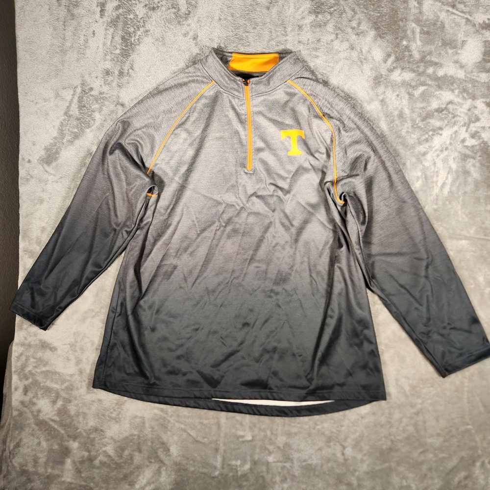Tennessee Quarter-Zip Pullover Mens 3XL Gray Ombre NCAA Football Colosseum EUC